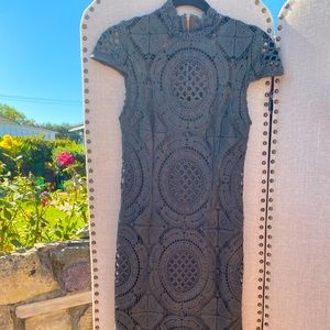 Olive green lace dress size M